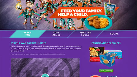 Sam's Club 'Be A Hunger Hero' Landing Page