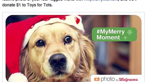 Walgreens '#MyMerryMoment' Facebook Update