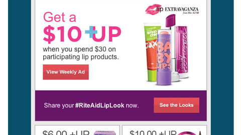 Rite Aid 'Lip Extravaganza' Email
