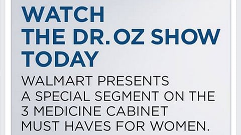 Walmart 'Watch the Dr. Oz Show' Facebook Update