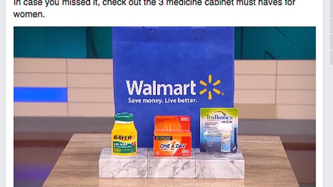 Walmart 'Medicine Cabinet Must Haves' Facebook Update