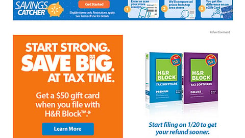Walmart 'Tax Time' Email