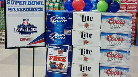 Anheuser-Busch PepsiCo 'Up for Super Bowl' Case Sign