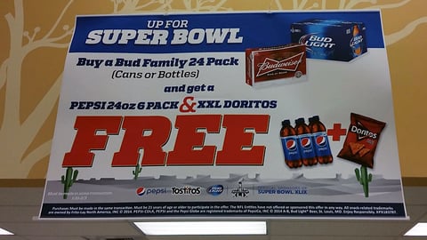 Anheuser-Busch PepsiCo 'Up for Super Bowl' Ceiling Sign