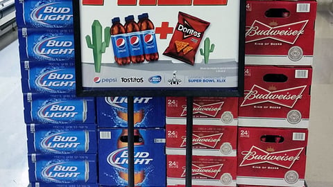 Anheuser-Busch PepsiCo 'Up for Super Bowl' Stanchion Sign