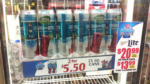 Bud Light Cran-Brrr-Rita Suction Rack