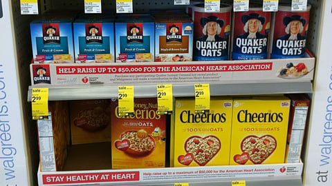 Quaker Oats Walgreens 'American Heart Association' Shelf Tray