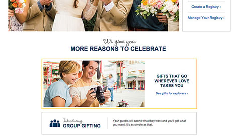 BestBuy.com Wedding Registry Landing Page