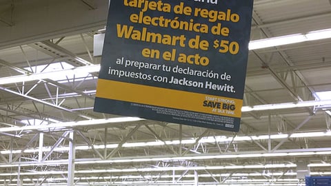 Jackson Hewitt Walmart Ceiling Sign