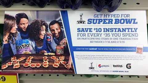 PepsiCo Winn-Dixie 'Get Hyped for Super Bowl' Shelf Sign
