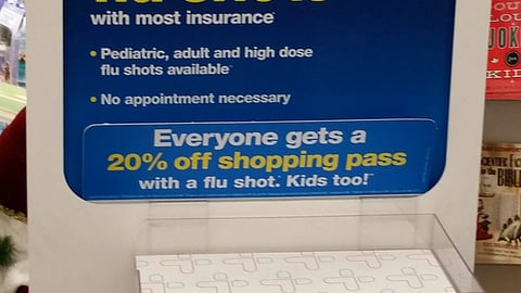 CVS 'Flu Shots' Circular Rack Sign