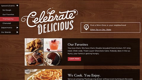 Winn-Dixie 'Celebrate Delicious' Landing Page