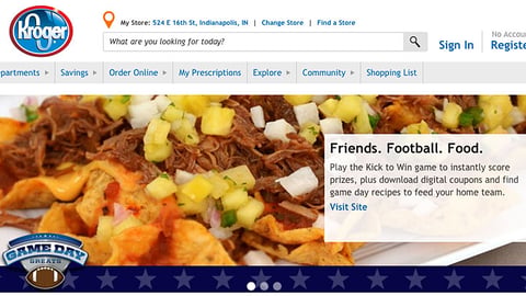 Kroger 'Game Day Greats' Carousel Ad
