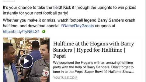 Kroger Pepsi 'Game Day Greats' Facebook Update