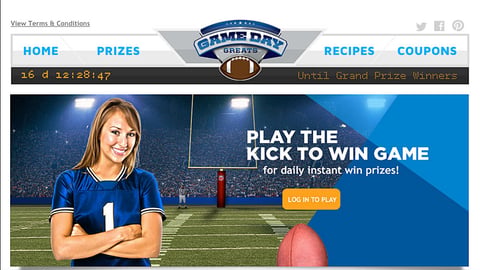 Kroger 'Game Day Greats' Landing Page