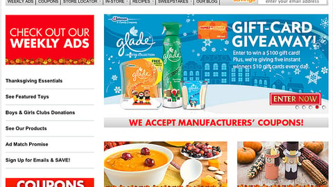 Family Dollar Glade 'Gift-Card Giveaway' Carousel Ad