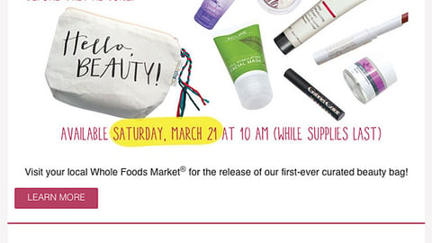 Whole Foods 'Grab A Bag' Email