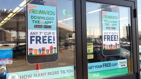 7-Eleven '7th Cup is Free' Window Clings