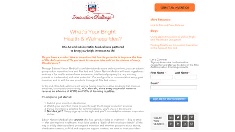 Rite Aid 'Innovation Challenge' Submission Page