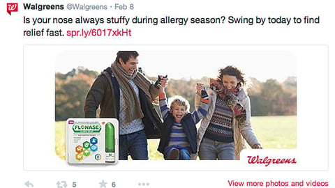 Walgreens Flonase Tweet