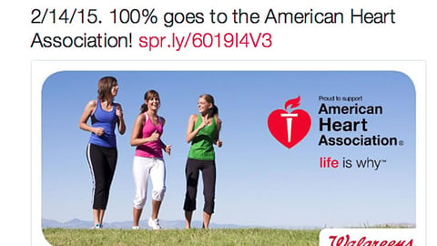 Walgreens 'American Heart Association' Tweet