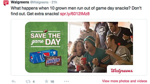 Walgreens Multi-Brand 'Game Day' Tweet
