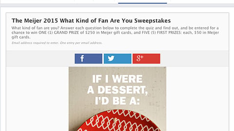 Meijer 'What Kind of Fan Are You?' Facebook Page