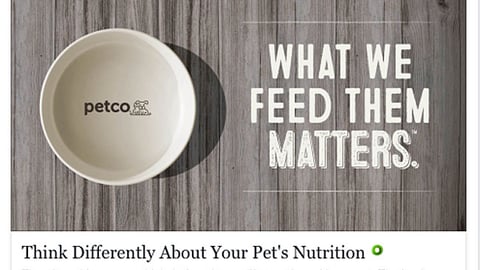 Petco 'What We Feed Them Matters' Facebook Update