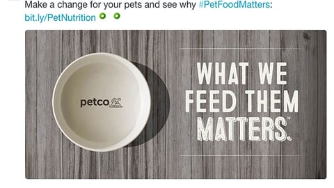 Petco 'What We Feed Them Matters' Tweet