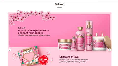 Target Beloved by Love Beauty and Planet 'Enchant Your Senses' Promotional Page