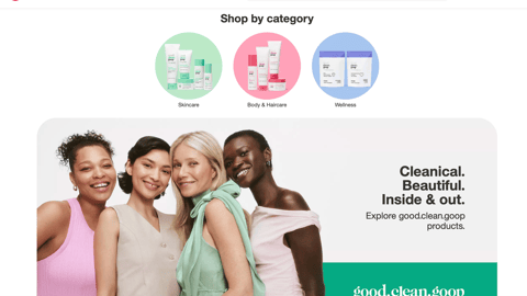 Target Good.Clean.Goop Promotional Page