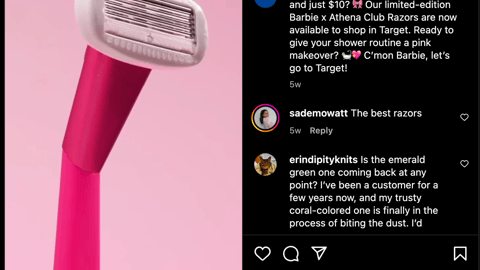 Barbie x Athena Club Target 'Pink Makeover' Instagram Update
