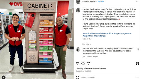 Cabinet Target 'New Launch Display' Instagram Update