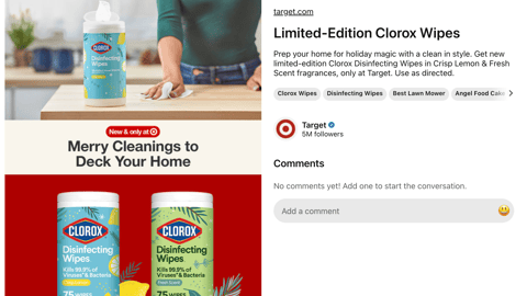 Target Clorox 'Merry Cleanings' Pinterest Post