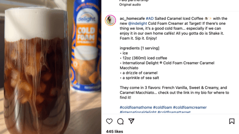 International Delight Cold Foam Creamer Target Instagram Update