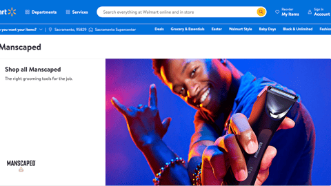Walmart Manscaped 'The Right Grooming Tools' Web Page