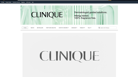 Amazon Clinique 'Dermatologist Guided Solutions' Web Page