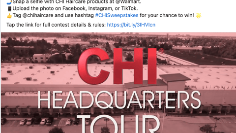 Chi Haircare Walmart 'Glam Day Giveaway Alert' Facebook Update