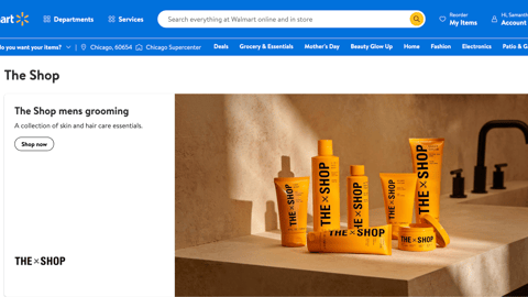 Walmart The Shop Mens Grooming Web Page