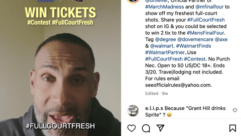 Unilever Walmart #FullCourtFresh Instagram Update