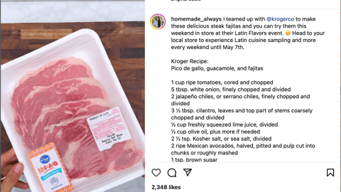 Kroger 'Latin Flavors' Instagram Update
