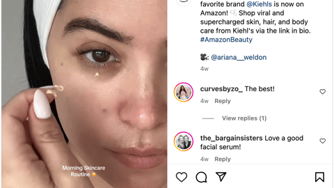 Amazon Kiehl's 'Your Favorite Brand' Instagram Update