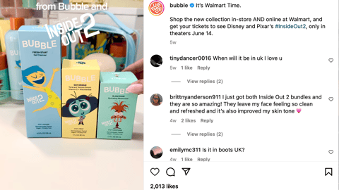 Bubble Walmart 'Inside Out 2' Instagram Update