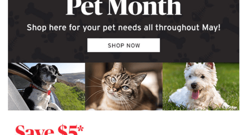 ShopRite 'Celebrate Pet Month' Email