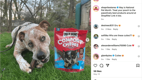 ShopRite Milk-Bone 'National Pet Month' Instagram Update