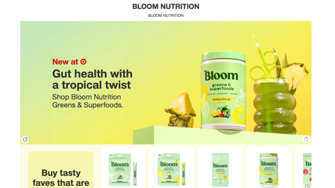 Target Bloom Nutrition 'Gut Health with a Tropical Twist' Web Page