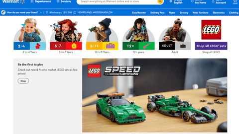 Walmart Canada Lego 'Be the First Play' Web Page