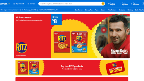 Walmart Ritz 'All Flavours Welcome' Web Page