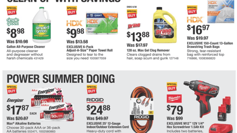 Home Depot 'Clean Up with Savings' Feature