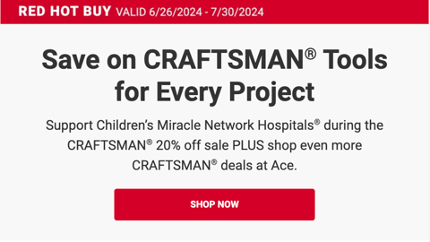 Ace Hardware Craftsman 'Racing for a Miracle' Email